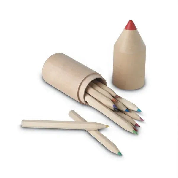 12 Pencils in Wooden Box Coloret