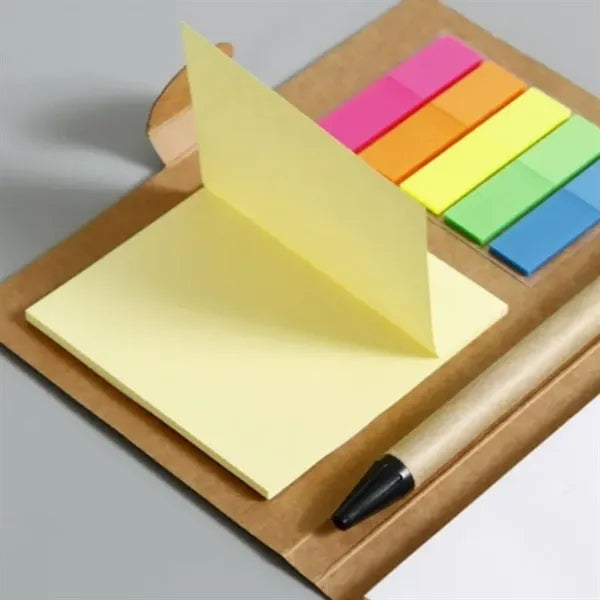 Eco Sticky Note Book With Ballpoint Pen Set