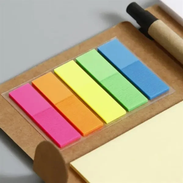 Eco Sticky Note Book With Ballpoint Pen Set