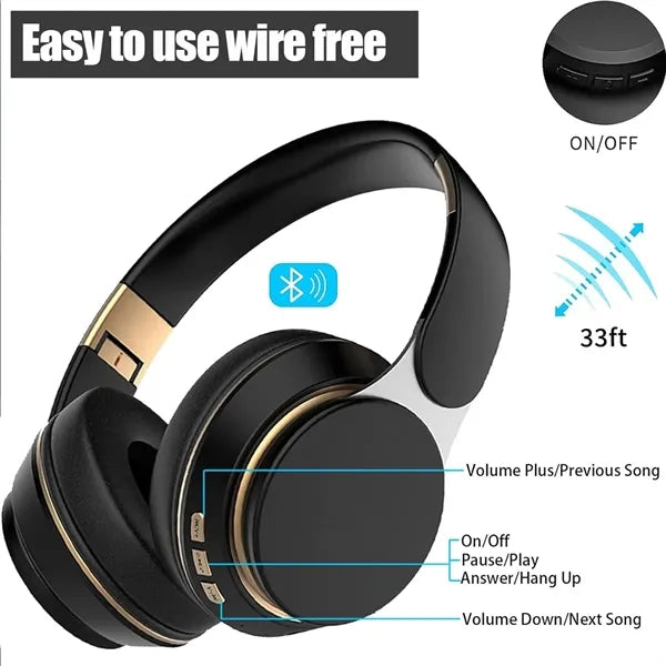 Over Ear Foldable Wireless Bluetooth Headphones
