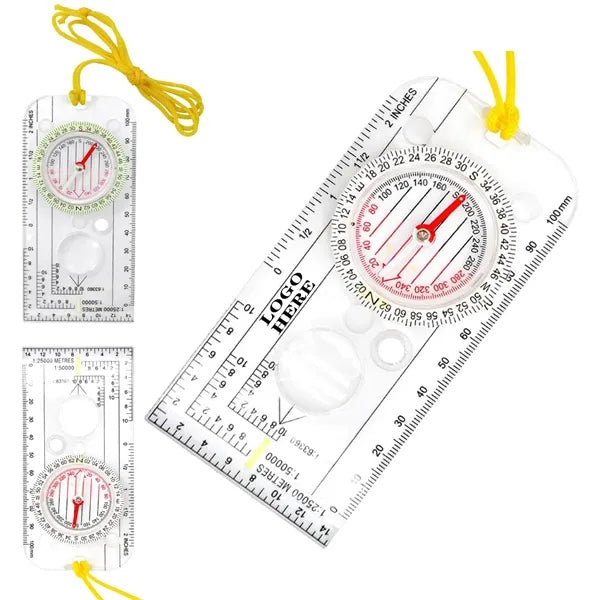 Compasses Map Scale Ruler With Lanyard
