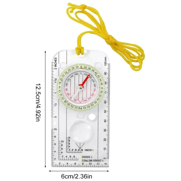 Compasses Map Scale Ruler With Lanyard