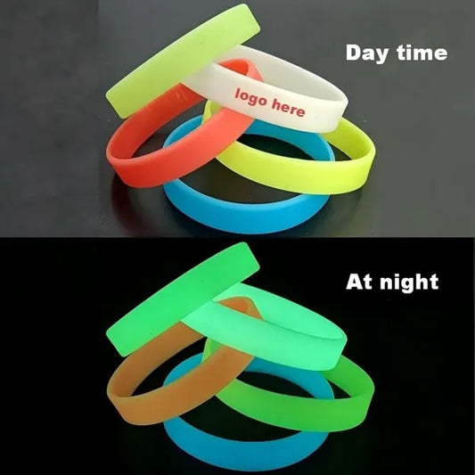 Fluorescent silicone wristband