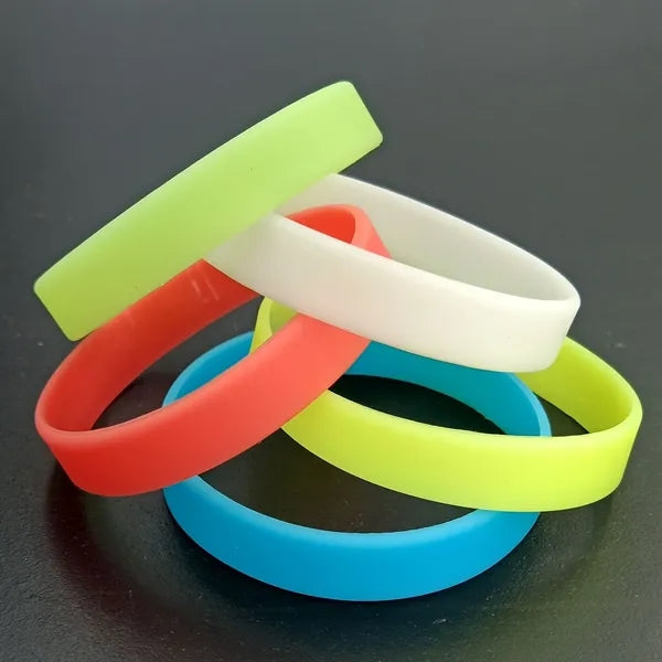 Fluorescent silicone wristband