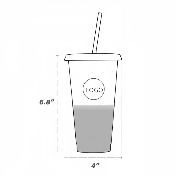 24oz Cold Color Changing Cup W/Lid&Straw