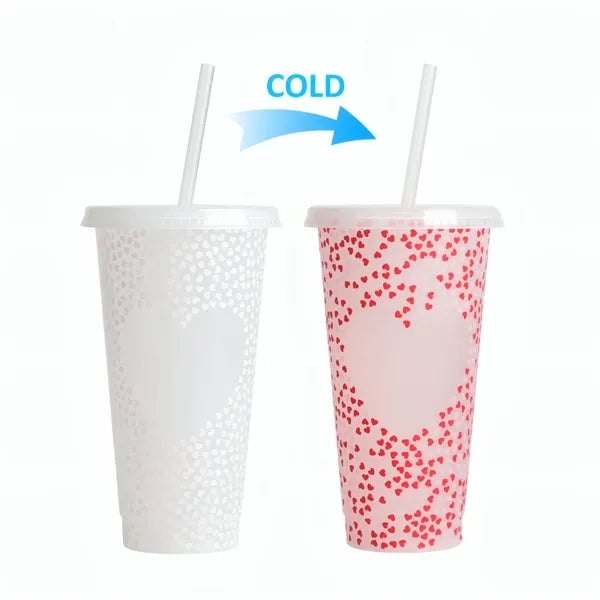 24oz Cold Color Changing Cup W/Lid&Straw