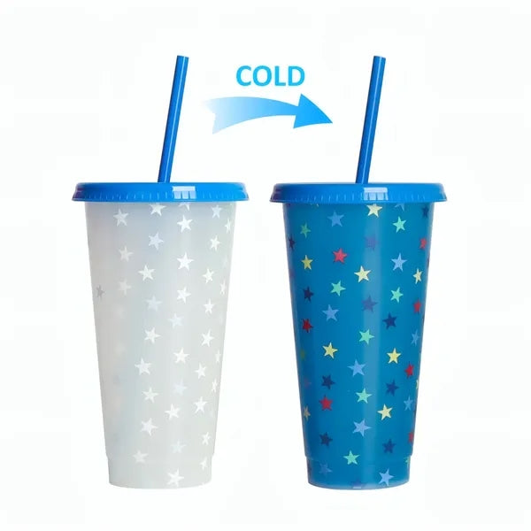 24oz Cold Color Changing Cup W/Lid&Straw