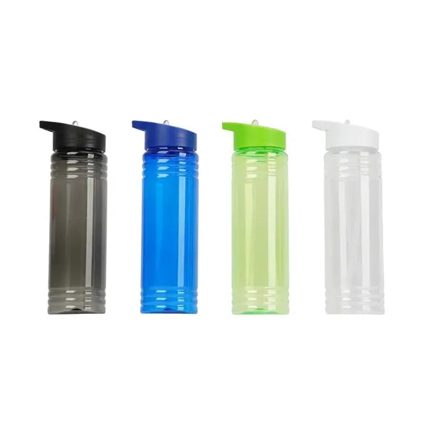 Clear Water Bottle with Straw