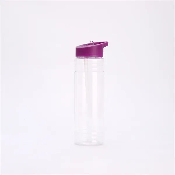 Clear Water Bottle with Straw