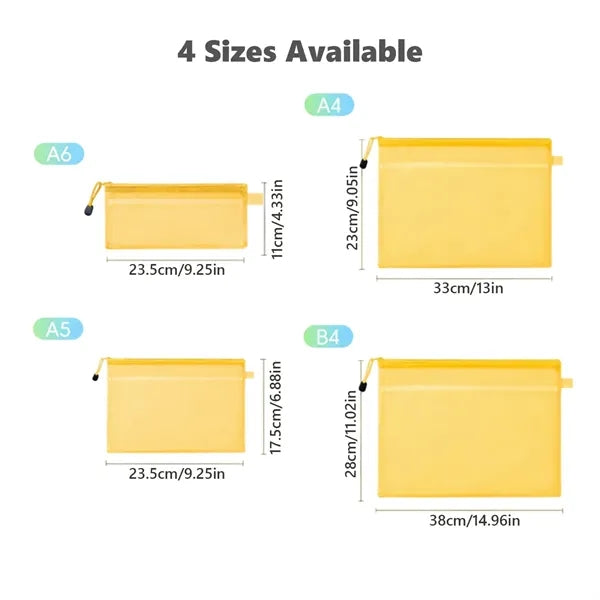 Waterproof Zipper Document Pouch with Mesh Divider