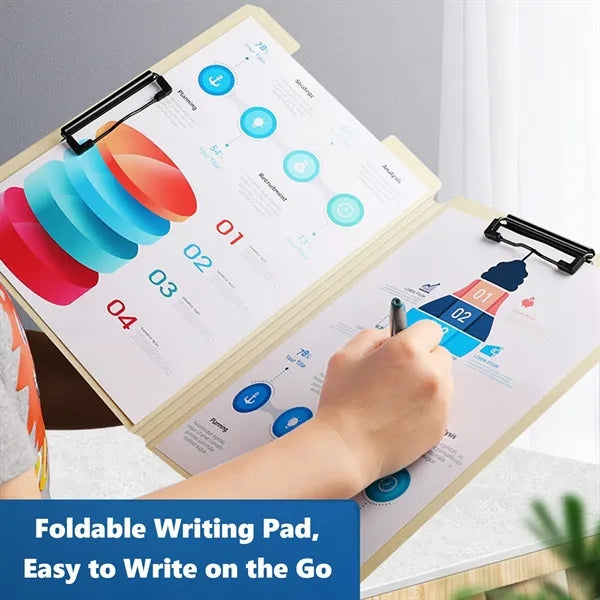 A4 Dual-Clip Folding Clipboard Folder