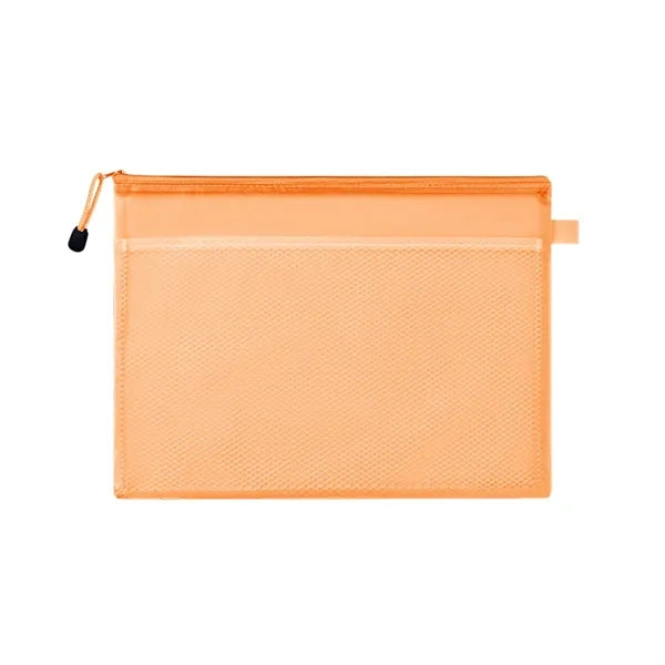 Waterproof Zipper Document Pouch with Mesh Divider