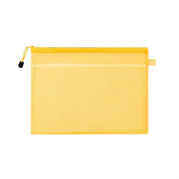 Waterproof Zipper Document Pouch with Mesh Divider