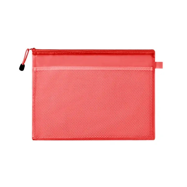 Waterproof Zipper Document Pouch with Mesh Divider