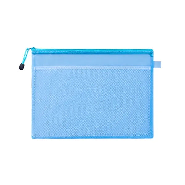 Waterproof Zipper Document Pouch with Mesh Divider
