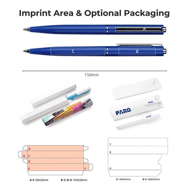 Slim Click Action Gel Pen with Metal Clip