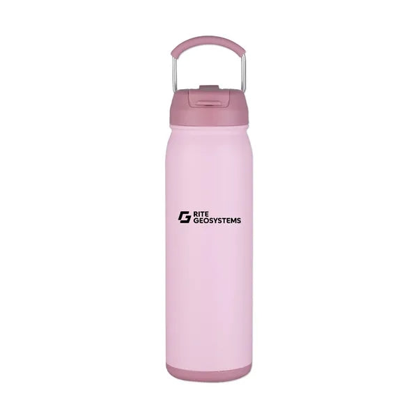 24 Oz Stainless Steel Vacuum Bottle with Easy Carry Handle a