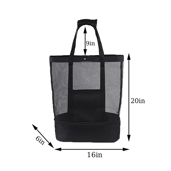 Mesh Beach Tote With Insulated Cooler Base