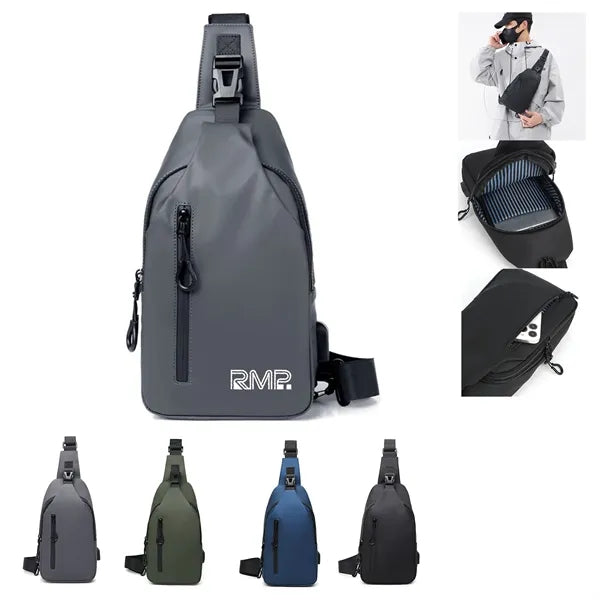 Sling Crossbody Bag for Men with USB Charging Port