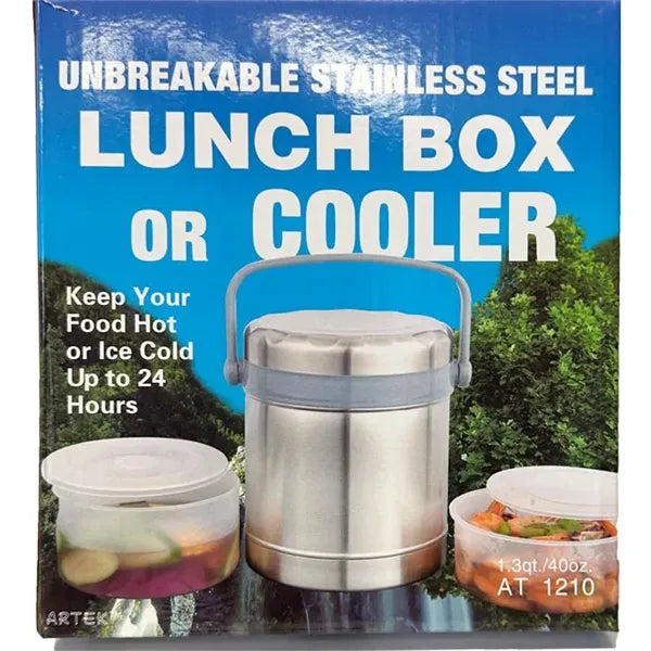 40 Oz Thermal stainless steel lunch box w/ 2 bowls