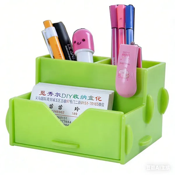 Easy-Assemble Plastic Desktop Storage Box