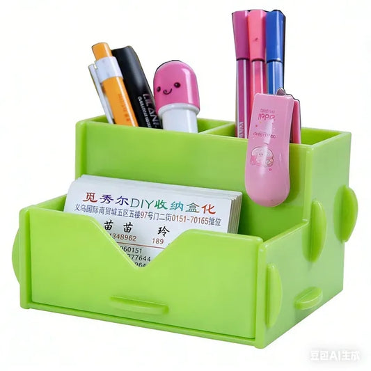 Easy-Assemble Plastic Desktop Storage Box