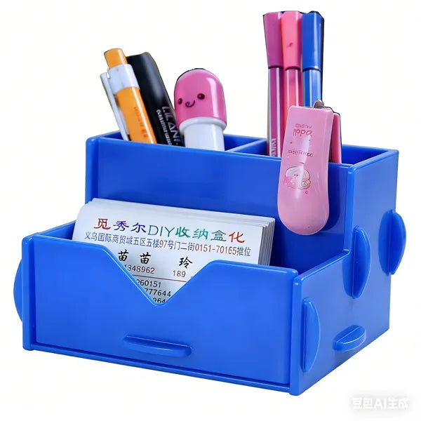 Easy-Assemble Plastic Desktop Storage Box
