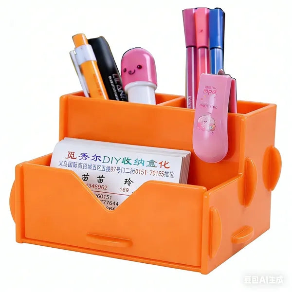 Easy-Assemble Plastic Desktop Storage Box