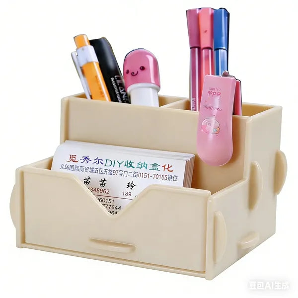 Easy-Assemble Plastic Desktop Storage Box