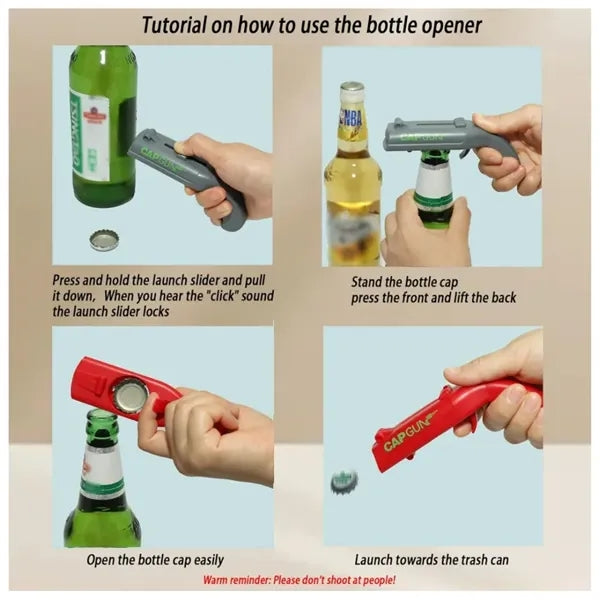 Bottle Opener with Cap Launcher
