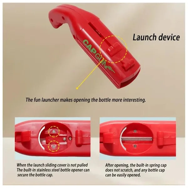Bottle Opener with Cap Launcher