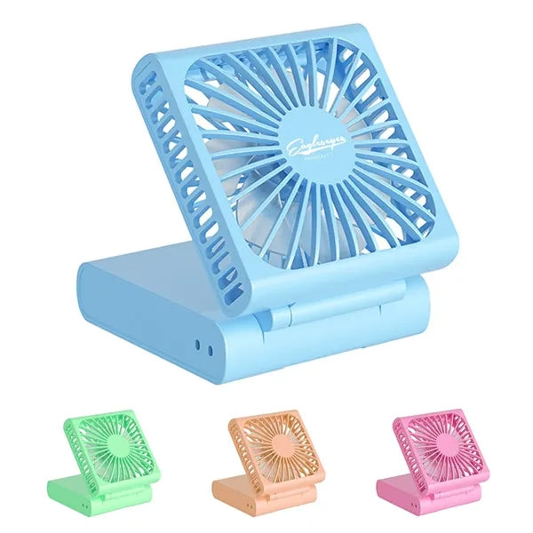 Compact USB Fan w/ 3000mAh Power Bank & Phone Stand