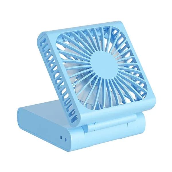 Compact USB Fan w/ 3000mAh Power Bank & Phone Stand