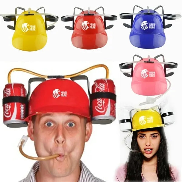 Dual Beverage Drinking Helmet For Parties Sport Fun
