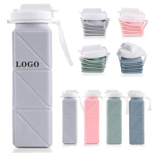 21 Oz Food Grade Retractable Square Silicone Folding Cup
