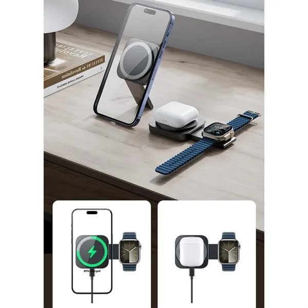 3 in 1 Magnetic Magsafe Wireless Charger Stand