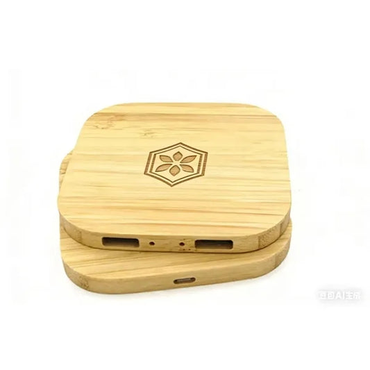 Bamboo 5W Wireless Charger with Dual USB Ports