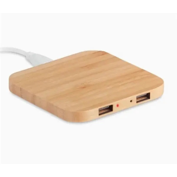 Bamboo 5W Wireless Charger with Dual USB Ports