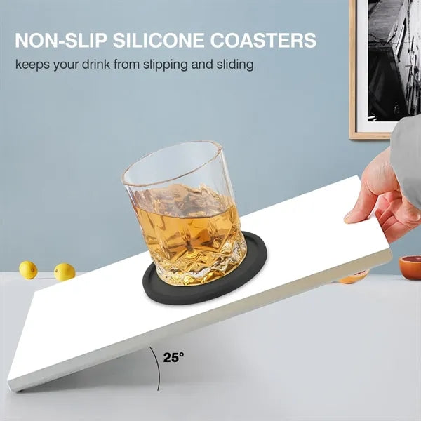 Non Slip Heat Resistant Custom Round Silicone Coaster