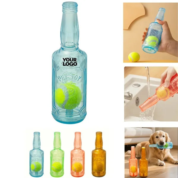 Rubber Bottle Squeaky Dog Chew Toy