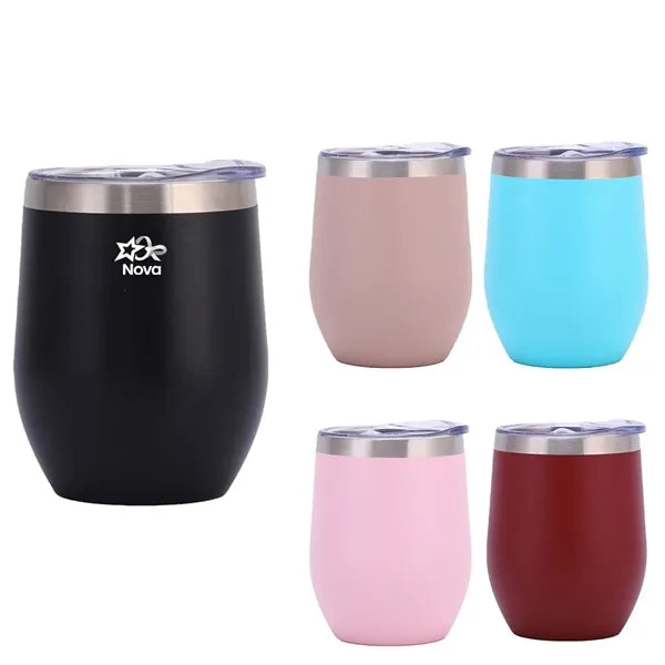 12oz Stainless Steel Insulated Coffee Mug With Lid Handle