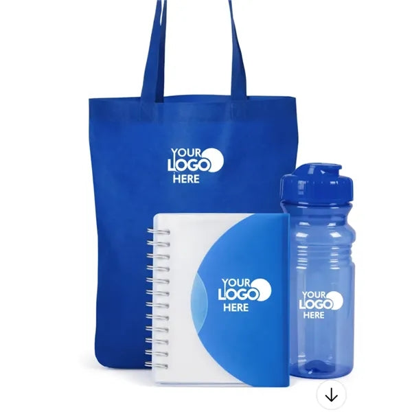 Branded Everyday Essentials Set /Tote, Notebook & Bottle