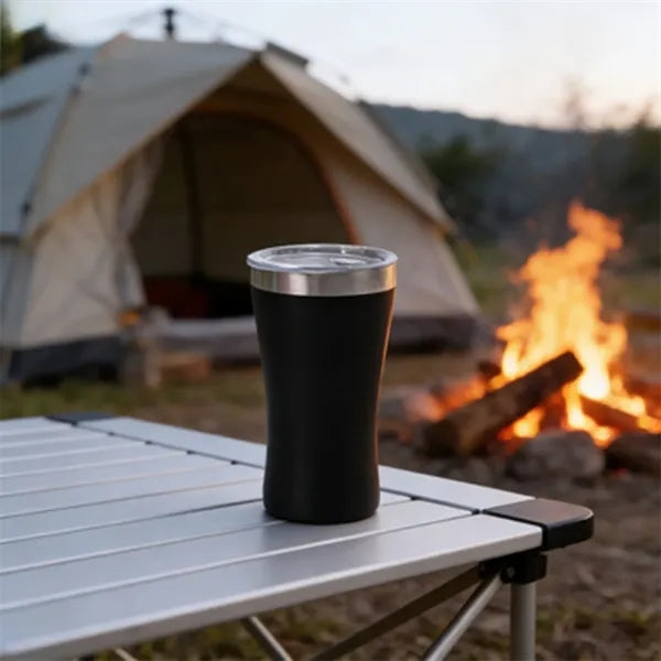 6 oz Stainless Steel Mini Waist Shaped Beer Mug with Lid