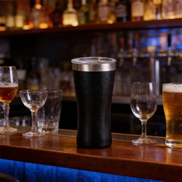 6 oz Stainless Steel Mini Waist Shaped Beer Mug with Lid