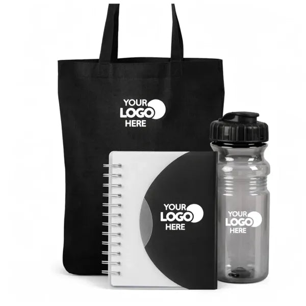 Branded Everyday Essentials Set /Tote, Notebook & Bottle