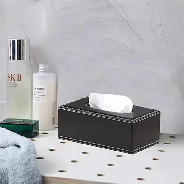 Luxury PU Leather Hotel Facial Tissue Paper Napkin Box