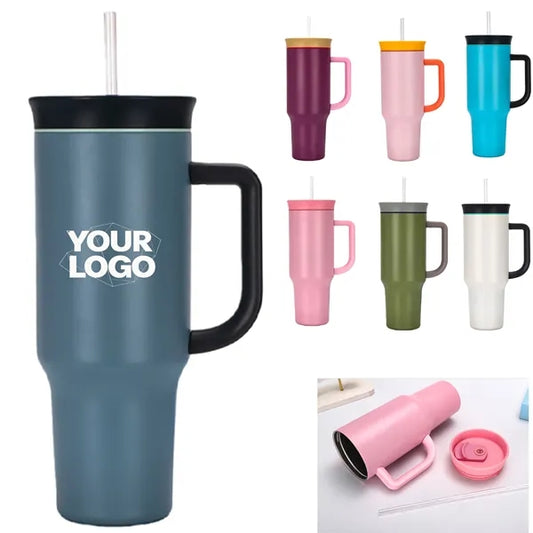 40oz Insulated Tumbler with Handle Straw