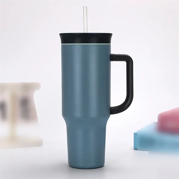 40oz Insulated Tumbler with Handle Straw