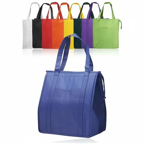 Insulated Non-woven Lunch Zipper Bag Cooler Tote Bags