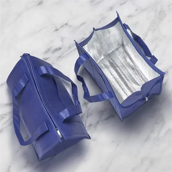 Insulated Non-woven Lunch Zipper Bag Cooler Tote Bags